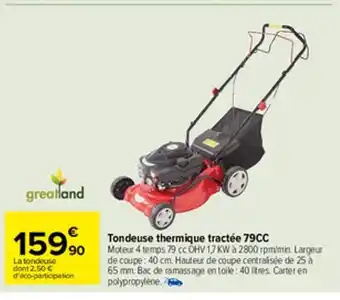 Carrefour Market Tondeuse thermique tractee 79cc offre