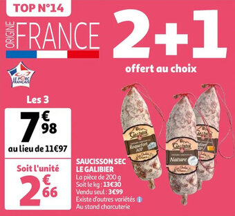 Auchan Saucisson sec le galibier offre