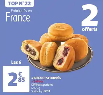 Auchan 4 beignets fourrés offre