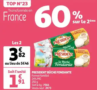 Auchan President bûche fondante offre
