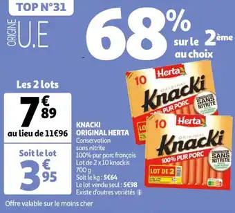 Auchan HERTA knacki original offre