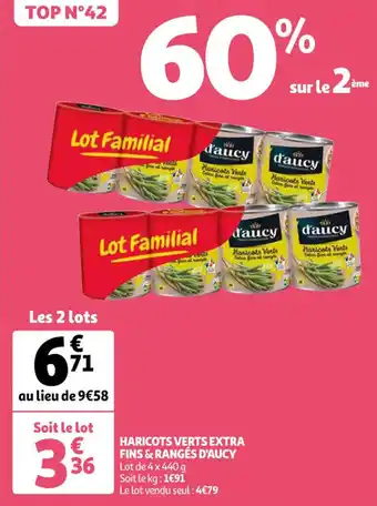 Auchan D'AUCY haricots verts extra fins & rangés offre