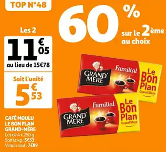 Auchan GRAND-MÈRE café moulu le bon plan offre