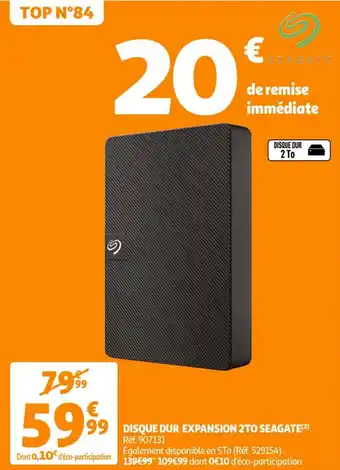 Auchan Disque dur expansion 2TO seagate offre