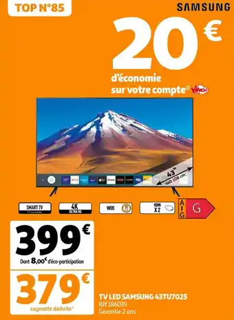 Auchan Tv led samsung 43TU7025 offre