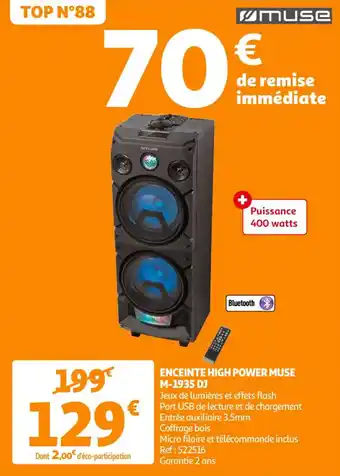 Auchan Enceinte high power muse m-1935 dj offre