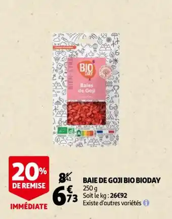 Auchan BIODAY baie de goji bio offre