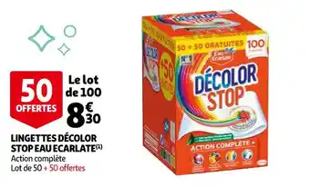 Auchan Lingettes décolor stop eau ecarlate offre