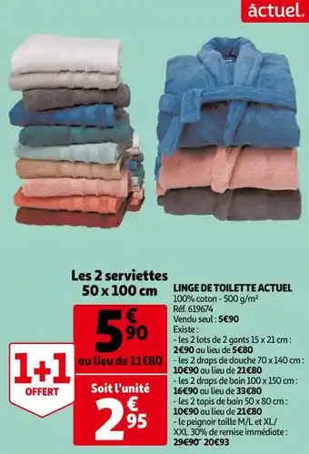 Auchan Linge de toilette actuel offre