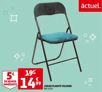 Auchan Chaise pliante velours offre