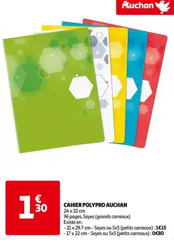 Auchan Cahier polypro auchan offre