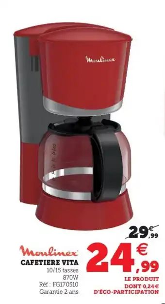 Super U Cafetiere vita offre