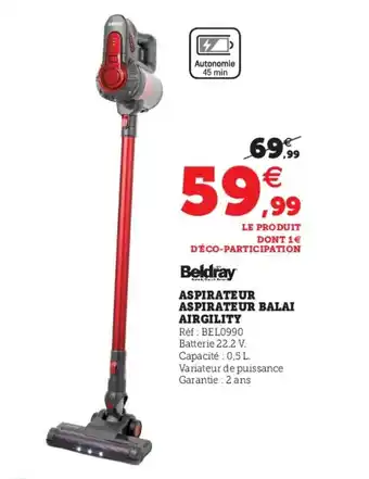 Super U Aspirateur aspirateur balai airgility offre