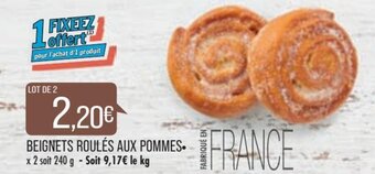 Match Beignets roulés aux pommes offre