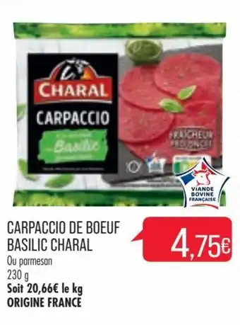 Match CHARAL carpaccio de boeuf basilic offre