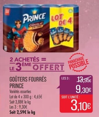 Match PRINCE goûters fourrés offre
