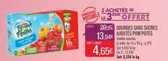 Match POM'POTES gourdes sans sucres ajoutés offre