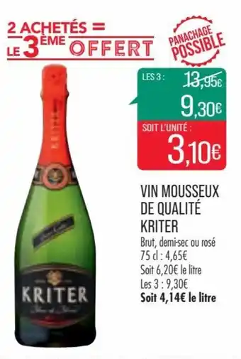 Match KRITER vin mousseux de qualité offre