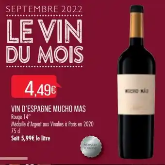 Match Vin d'espagne mucho mas offre