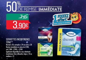 Match TENA serviettes incontinence offre