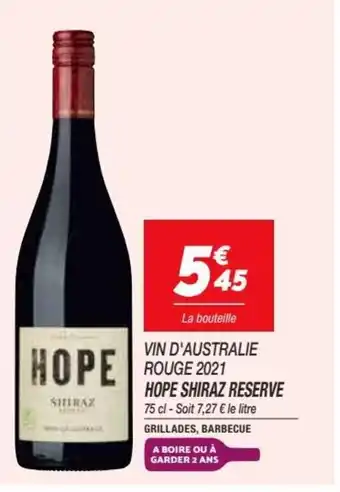 Netto Vin d'australie rouge 2021 offre