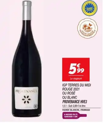 Netto Igp terres du midi rouge 2021 ou rosé ou blanc offre