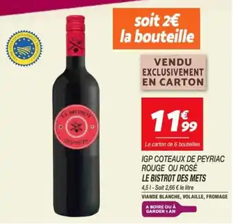 Netto Igp coteaux de peyriac rouge ou rosé offre