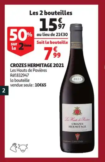 Auchan Crozes hermitage 2021 offre