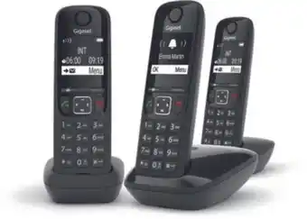 Boulanger Téléphone sans fil gigaset as690 trio noir offre
