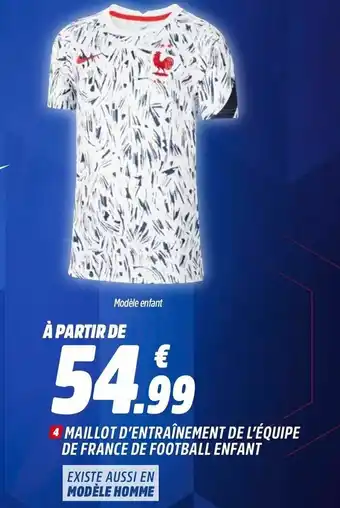 Intersport Maillor d'entraînement de l'équipe de france de football enfant offre