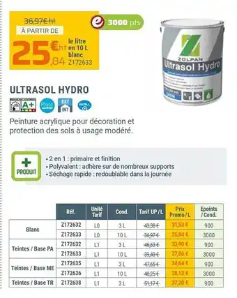 Zolpan Ultrasol hydro zolpan offre