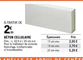 E.Leclerc Brico Béton cellulaire offre