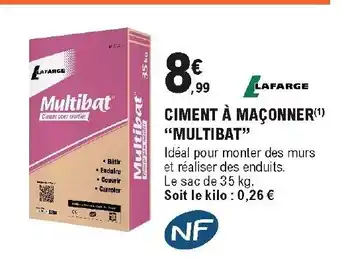 E.Leclerc Brico Ciment à Maçonner offre