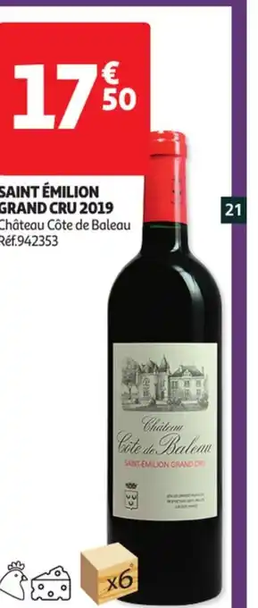 Auchan Saint émilion Grand Cru 2019 offre