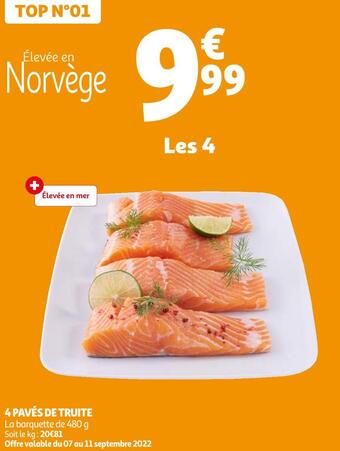 Auchan 4 pavés de truite offre