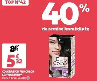 Auchan Schwarzkopf coloration pro color offre