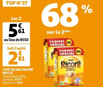 Auchan Nestlé café soluble ricoré offre