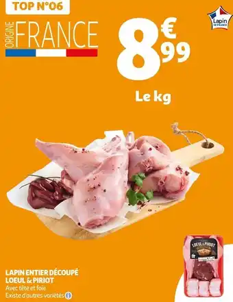 Auchan Loeul & piriot lapin entier découpé offre
