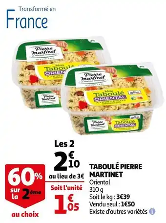 Auchan Pierre martinet taboulé offre