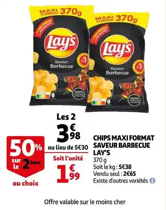 Auchan Lay's chips maxi format saveur barbecue offre