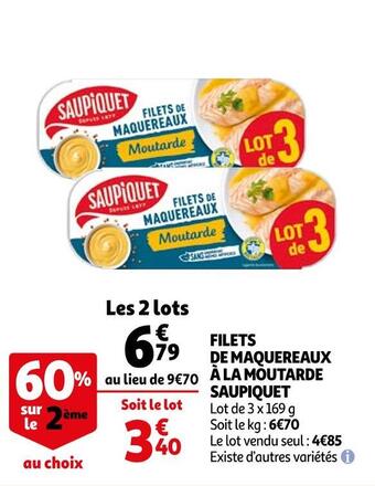 Saupiquet filets de maquereaux à la moutarde