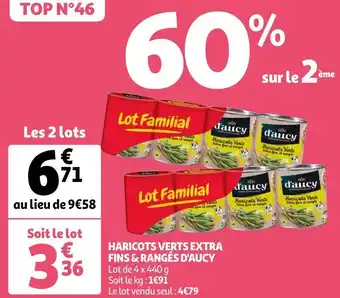 Auchan D'aucy haricots verts extra fins & rangés offre