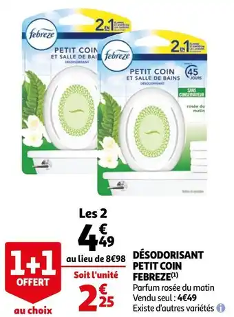 Auchan Febreze désodorisant petit coin offre