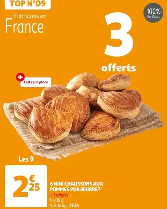 Auchan 6 mini chaussons aux pommes pur beurre offre