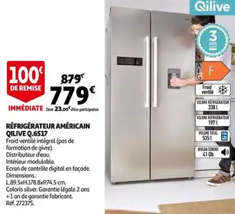 Auchan Qilive réfrigérateur américain q.6517 offre