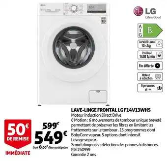 Auchan Lg lave-linge frontal f14v13whs offre