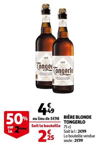 Auchan Tongerlo bière blonde offre