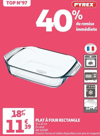Auchan Pyrex plat à four rectangle offre