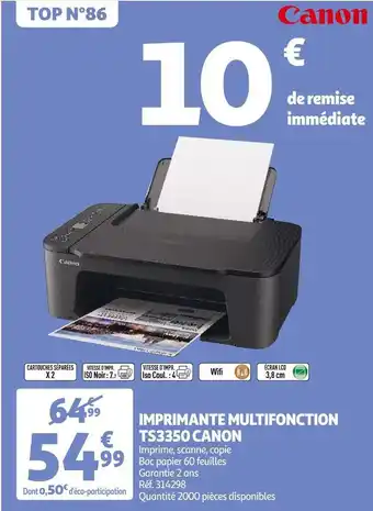 Auchan Canon imprimante multifonction ts3350 offre