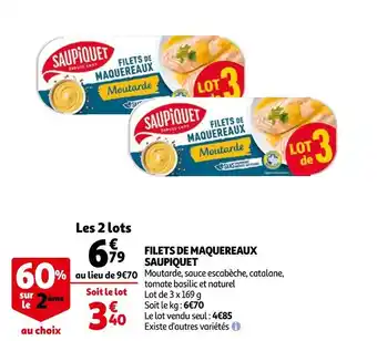 Auchan Saupiquet filets de maquereaux offre